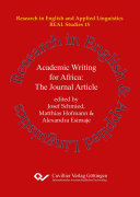 Academic writing for Africa : the journal article /