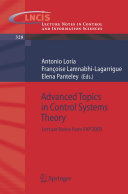 Advanced topics in control systems theory : lecture notes from FAP 2005 /