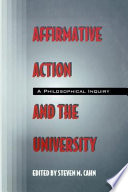 Affirmative action and the university : a philosophical inquiry /