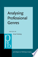 Analysing professional genres edited by Anna Trosborg.