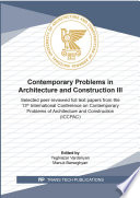 Contemporary Problems in Architecture and Construction III.