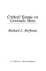 Critical essays on Gertrude Stein /