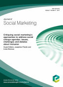 Critiquing social marketing's approaches to address social change agendas : issues, challenges and debates about inclusion /