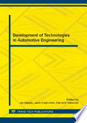 Development of technologies in automotive engineering : selected, peer reviewed papers from the 1st Polish-Russian symposium on Science and Education, May 14-15, 2015, Gdańsk, Poland /