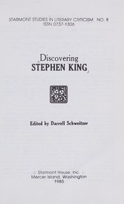 Discovering Stephen King / edited by Darrell Schweitzer.