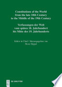 Documents constitutionnels de la France, de la Corse et de Monaco 1789-1848 / edité par Stéphane Caporal, Jörg Luther, Oliver Vernier = Constitutional documents of France, Corsica and Monaco 1789-1848 / edited by Stéphane Caporal, Jörg Luther, Oliver Vernier.