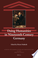 Doing humanities in Nineteenth-Century Germany /