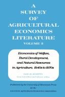 Economics of welfare, rural development and natural resources in agriculture 1940s to 1970s /