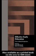 Effective early education : cross-cultural perspectives /