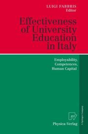 Effectiveness of university education in Italy : employability, competences, human capital /