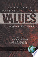 Emerging perspectives on values in organizations /