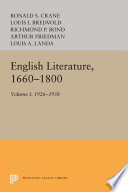 English literature, 1660-1800 : a bibliography of modern studies,