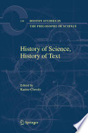 History of science, history of text /