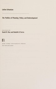 Latino urbanism : the politics of planning, policy, and redevelopment /