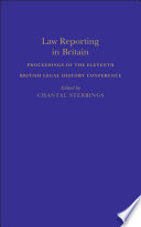 Law reporting in Britain / edited by Chantal Stebbings.