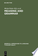 Meaning and grammar : cross-linguistic perspectives /