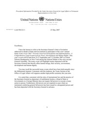 Multilateral treaty framework : an invitation to universal participation : Focus 2007 : towards universal participation and implementation : a comprehensive legal framework for peace, development and human rights : Treaty event, 25-27 September and 1-2 October 2007, United Nations Headquarters.