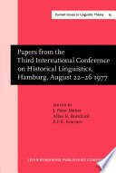 Papers from the 3rd International Conference on Historical Linguistics /