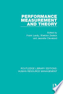 Performance measurement and theory / edited by Frank Landy, Sheldon Zedeck and Jeanette Cleveland.