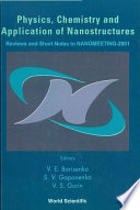 Physics, chemistry and application of nanostructures : review and short notes to Nanomeeting-2001 : Minsk, Belarus 22-25 May 2001 /