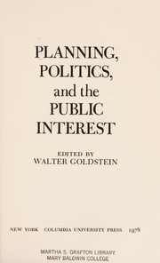 Planning, politics, and the public interest /