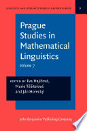 Prague studies in mathematical linguistics.