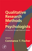 Qualitative research methods for psychologists : introduction through empirical studies /