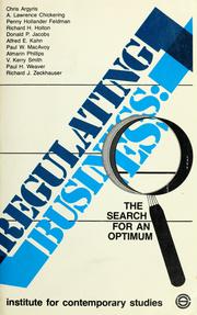 Regulating business : the search for an optimum /