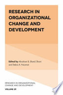 Research in organizational change and development.