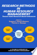 Research methods in human resource management : toward valid research-based inferences /