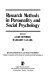 Research methods in personality and social psychology / editors, Clyde Hendrick, Margaret S. Clark.