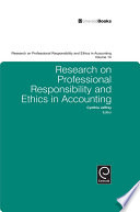 Research on professional responsibility and ethics in accounting.