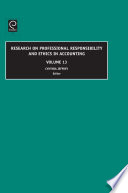 Research on professional responsibility and ethics in accounting. edited by Cynthia Jeffrey.