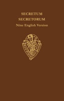 Secretum secretorum : nine English versions / edited by M. A. Manzalaoui.