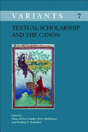 Textual scholarship and the canon /