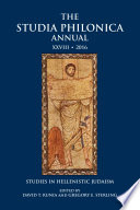 The Studia Philonica Annual. studies in Hellenistic Judaism : studies in Philo in honor of David Runia /