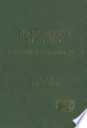 The interpretation of the Bible : the International Symposium in Slovenia / edited by Joze Krasovec.