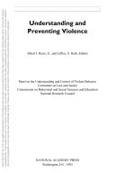 Understanding and preventing violence /