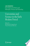 Universities and science in the early modern period /