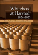 Whitehead at Harvard : 1924-1925 /