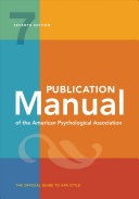 Publication manual of the American Psychological Association / American Psychological Association.