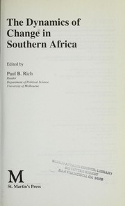 The Dynamics of change in Southern Africa /