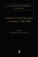 Families in the expansion of Europe, 1500-1800 /