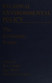 Regional environmental policy : the economic issues /