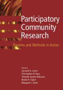 Participatory community research : theories and methods in action / edited by Leonard A. Jason [and others]