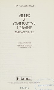 Villes & civilisation urbaine, XVIIIe-XXe siècle /