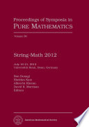String-Math 2012 : July 16-21, 2012, Universität Bonn, Bonn, Germany /