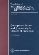 Quasipower series and quasianalytic classes of functions /