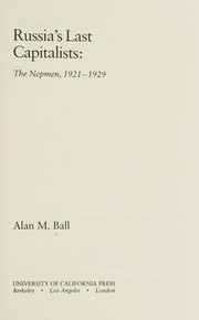 Russia's last capitalists : the Nepmen, 1921-1929 /