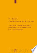 Traktat "Vom Mysterium der Buchstaben" : kritischer Text mit Einführung, Übersetzung und Anmerkungen /